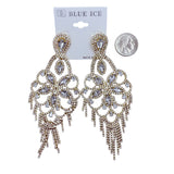 5 Inch Drop Rhinestone Chandelier Tassel Earrings - 10 Colors (35234)(2.25x5in)