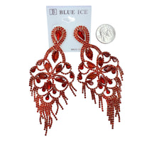 5 Inch Drop Rhinestone Chandelier Tassel Earrings - 10 Colors (35234)(2.25x5in)