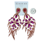 5 Inch Drop Rhinestone Chandelier Tassel Earrings - 10 Colors (35234)(2.25x5in)