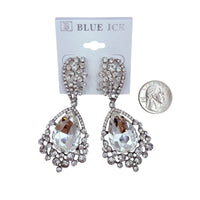 Casting Rhinestone Teardrop Earrings - 8 Colors (033487)(1.5x3.5in)