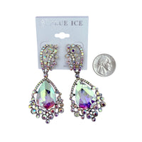 Casting Rhinestone Teardrop Earrings - 8 Colors (033487)(1.5x3.5in)