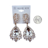 Casting Rhinestone Teardrop Earrings - 8 Colors (033487)(1.5x3.5in)