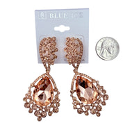 Casting Rhinestone Teardrop Earrings - 8 Colors (033487)(1.5x3.5in)