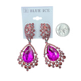 Casting Rhinestone Teardrop Earrings - 8 Colors (033487)(1.5x3.5in)