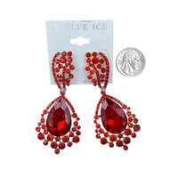 Casting Rhinestone Teardrop Earrings - 8 Colors (033487)(1.5x3.5in)