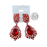 Casting Rhinestone Teardrop Earrings - 8 Colors (033487)(1.5x3.5in)