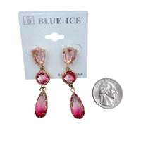 3 Tier Single Drop Crystal Earrings (033699)(0.5x2.25in)