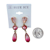 3 Tier Single Drop Crystal Earrings (033699)(0.5x2.25in)