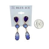 3 Tier Single Drop Crystal Earrings (033699)(0.5x2.25in)