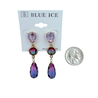 3 Tier Single Drop Crystal Earrings (033699)(0.5x2.25in)