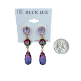 3 Tier Single Drop Crystal Earrings (033699)(0.5x2.25in)