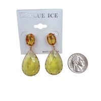 2 Tier Teardrop Crystal Dangle Earrings - 6 Colors (0.75x2in)