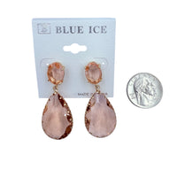 2 Tier Teardrop Crystal Dangle Earrings - 6 Colors (0.75x2in)