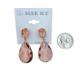 2 Tier Teardrop Crystal Dangle Earrings - 6 Colors (0.75x2in)