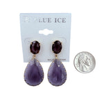 2 Tier Teardrop Crystal Dangle Earrings - 6 Colors (0.75x2in)
