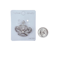 Queen Crown Brooch Pin - 12 Colors (06621)(1.5x1.5in)
