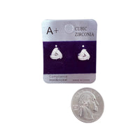 Cubic Zirconia Open Triangle Studs (10mm)