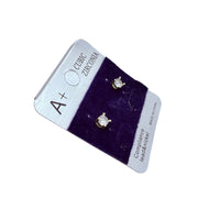 4mm Cubic Zirconia Round Stud Earrings in Silver, Gold, or Rose Gold