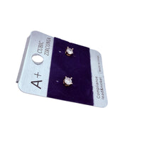 4mm Cubic Zirconia Round Stud Earrings in Silver, Gold, or Rose Gold