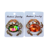 Rhinestone Crab Brooch Pin - 2 Colors (P1336)(2x1.75in)