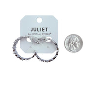 Star Spangled Patriotic Hoop Earrings (0.33x1.13in)