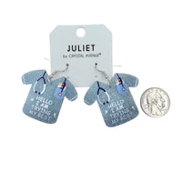 "Hello I Am Trying My Best" Nurse Themed Dangle Earrings (1.8x1.6in)