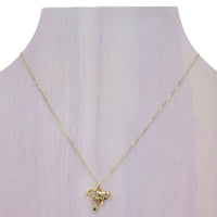 Stainless Steel Gold Plated Ribbon Bow Necklace (16+3in)