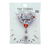 Nurse Themed Heart Shaped Retractable ID Holder (2x3.5in)