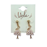 Ballet Dancer Pearl Dangle Earrings (0.6x1.5in)