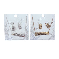 "Take Me To The Ocean" Beach Themed Necklace & Earring Set - 2 Colors (16+3in)