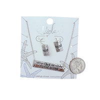 "Take Me To The Ocean" Beach Themed Necklace & Earring Set - 2 Colors (16+3in)