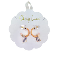 Pencil & Paper Half Hoop Teacher Themed Earrings (0.75x075in)