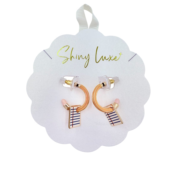 Pencil & Paper Half Hoop Teacher Themed Earrings (0.75x075in)