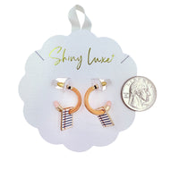 Pencil & Paper Half Hoop Teacher Themed Earrings (0.75x075in)