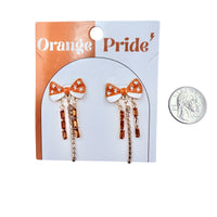 School Pride Bow Tassel Dangle Earrings - 4 Colors Available (0.9x2in)