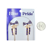 School Pride Bow Tassel Dangle Earrings - 4 Colors Available (0.9x2in)