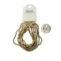 Gold Plated 3mm Beaded 10 Strand Stretch Bracelet