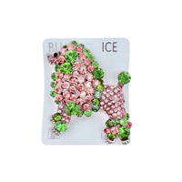 Crystal Poodle Pin Brooch - Available in 10 Colors (2.25x2.25in)