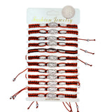 Bulk 12 PCS Red & Black Drawstring Bracelets Guadalupe (BR4-250)