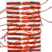 Bulk 12 PCS Red & Black Drawstring Bracelets Guadalupe (BR4-250)