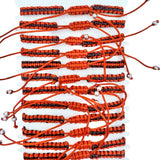 Bulk 12 PCS Red & Black Drawstring Bracelets Guadalupe (BR4-250)