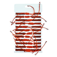 Bulk 12 PCS Red & Black Drawstring Bracelets San Benito (BR4-253)