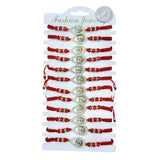Bulk 12 PCS Red Drawstring Bracelets Guadalupe (BR4-724-2)