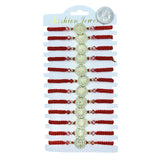Bulk 12 PCS Red Drawstring Bracelets San Benito (BR4-723-2)