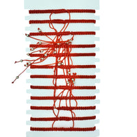Bulk 12 PCS Red Drawstring Bracelets Guadalupe w/ Puka Shells (BR4-716-2)