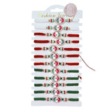 Bulk 12 PCS Drawstring Bracelets Mexican Flag Themed (BR4-731)