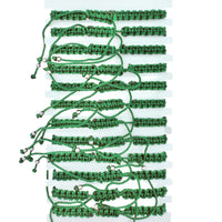 Bulk 12 PCS Green Drawstring Bracelets Saint Jude (BR4-732-1)