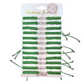 Bulk 12 PCS Green Drawstring Bracelets Saint Jude in Silver or Gold (BR4-703)