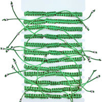 Bulk 12 PCS Green Drawstring Bracelets Saint Jude in Silver or Gold (BR4-703)