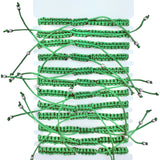 Bulk 12 PCS Green Drawstring Bracelets Saint Jude in Silver or Gold (BR4-703)